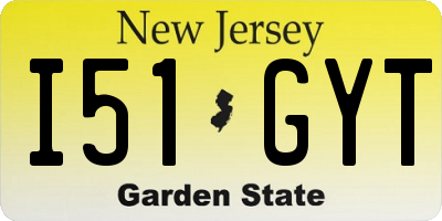 NJ license plate I51GYT