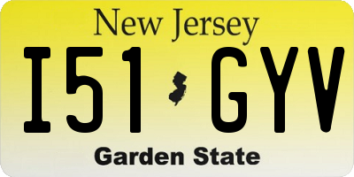 NJ license plate I51GYV