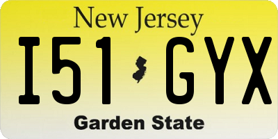 NJ license plate I51GYX