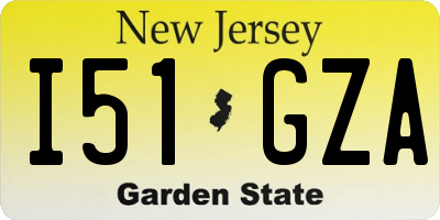 NJ license plate I51GZA