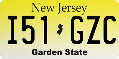 NJ license plate I51GZC