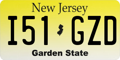 NJ license plate I51GZD