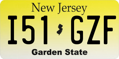 NJ license plate I51GZF