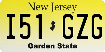 NJ license plate I51GZG