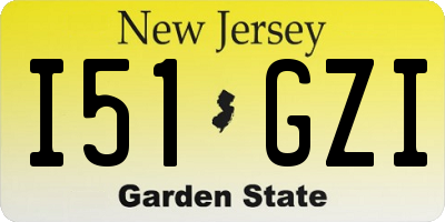 NJ license plate I51GZI