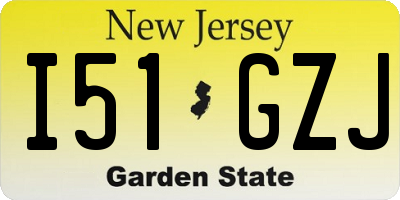 NJ license plate I51GZJ