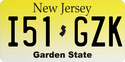 NJ license plate I51GZK