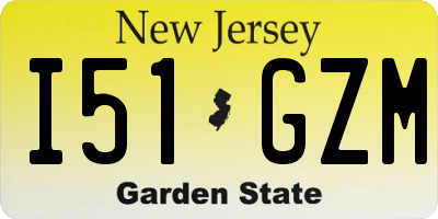 NJ license plate I51GZM