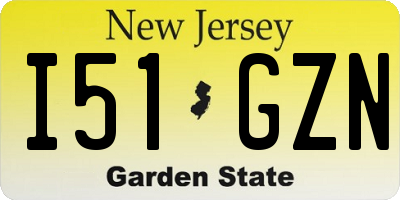 NJ license plate I51GZN