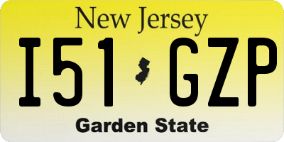 NJ license plate I51GZP