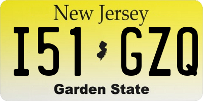 NJ license plate I51GZQ