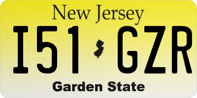 NJ license plate I51GZR