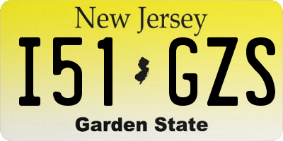 NJ license plate I51GZS