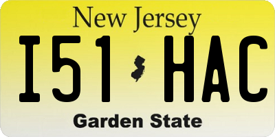 NJ license plate I51HAC