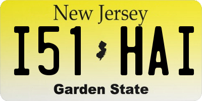 NJ license plate I51HAI