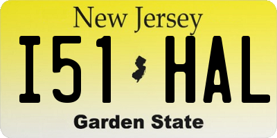 NJ license plate I51HAL