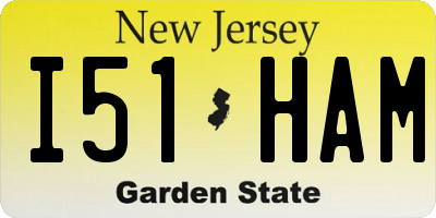 NJ license plate I51HAM