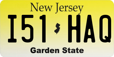 NJ license plate I51HAQ