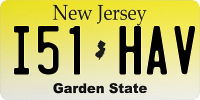 NJ license plate I51HAV