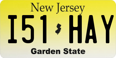 NJ license plate I51HAY