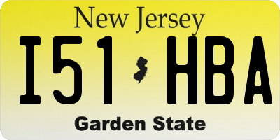 NJ license plate I51HBA