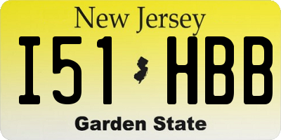 NJ license plate I51HBB