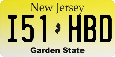 NJ license plate I51HBD