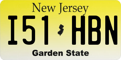 NJ license plate I51HBN