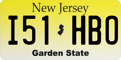 NJ license plate I51HBO