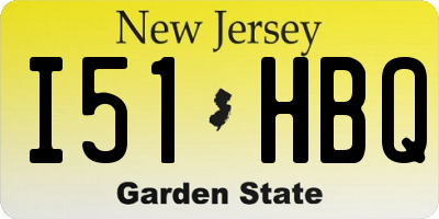 NJ license plate I51HBQ