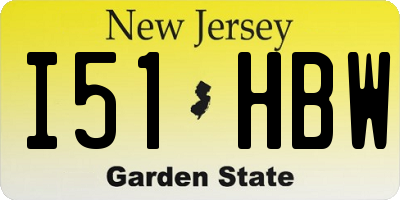 NJ license plate I51HBW