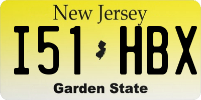 NJ license plate I51HBX