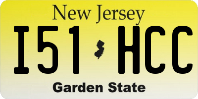 NJ license plate I51HCC
