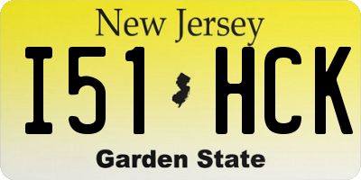 NJ license plate I51HCK