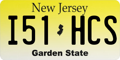 NJ license plate I51HCS