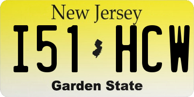 NJ license plate I51HCW