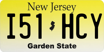 NJ license plate I51HCY