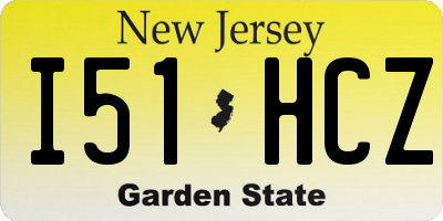 NJ license plate I51HCZ