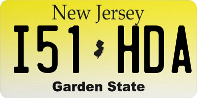 NJ license plate I51HDA