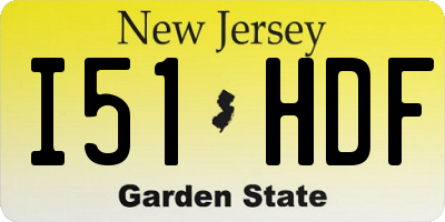 NJ license plate I51HDF