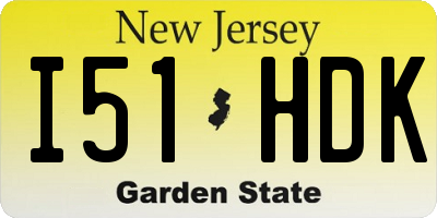 NJ license plate I51HDK