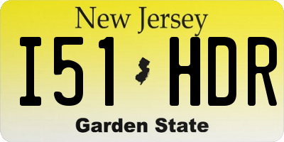 NJ license plate I51HDR