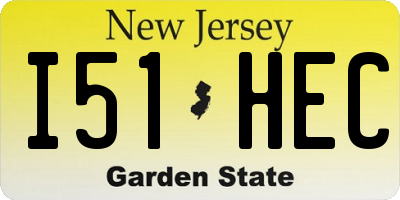 NJ license plate I51HEC