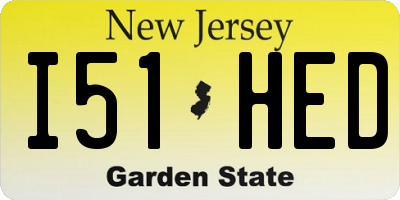 NJ license plate I51HED