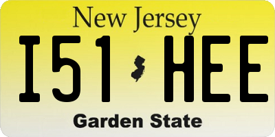 NJ license plate I51HEE