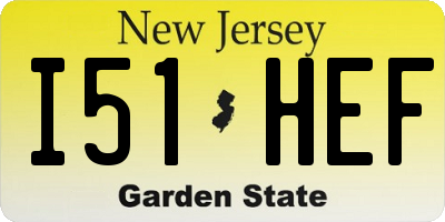 NJ license plate I51HEF