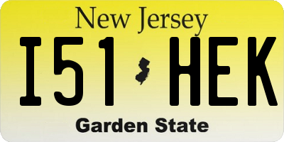 NJ license plate I51HEK