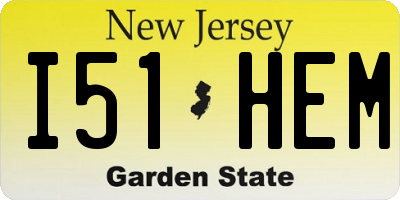 NJ license plate I51HEM