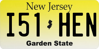 NJ license plate I51HEN