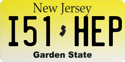 NJ license plate I51HEP